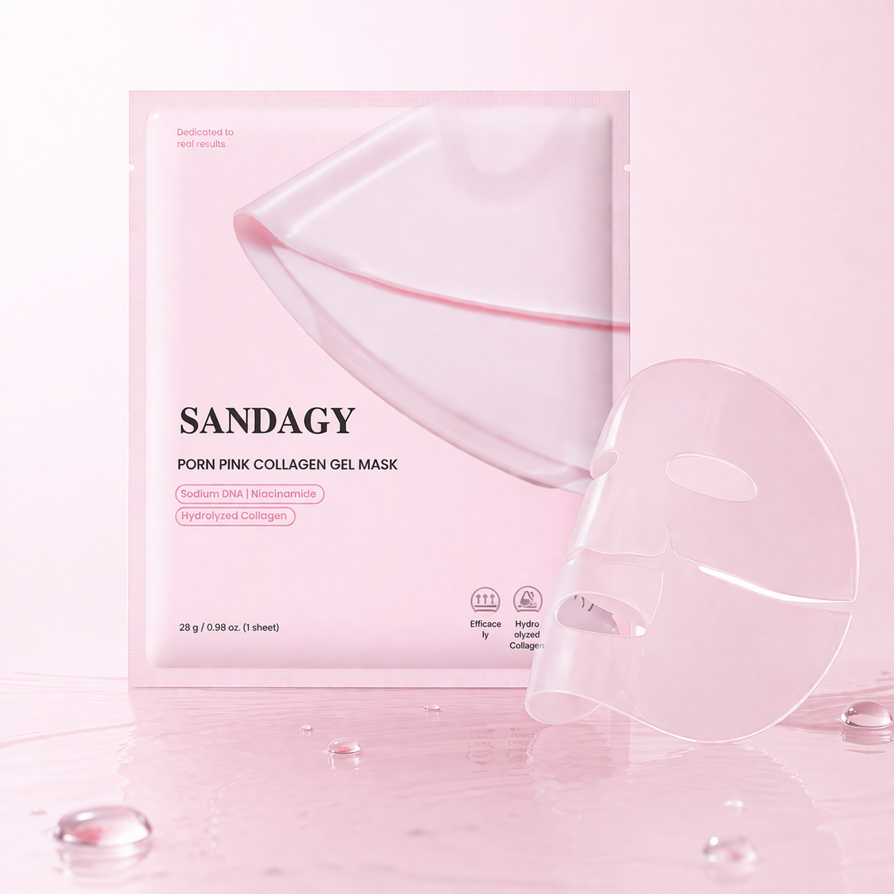PDRN Pink Collagen glow Mask - Skin Repair & Glass Skin Effect