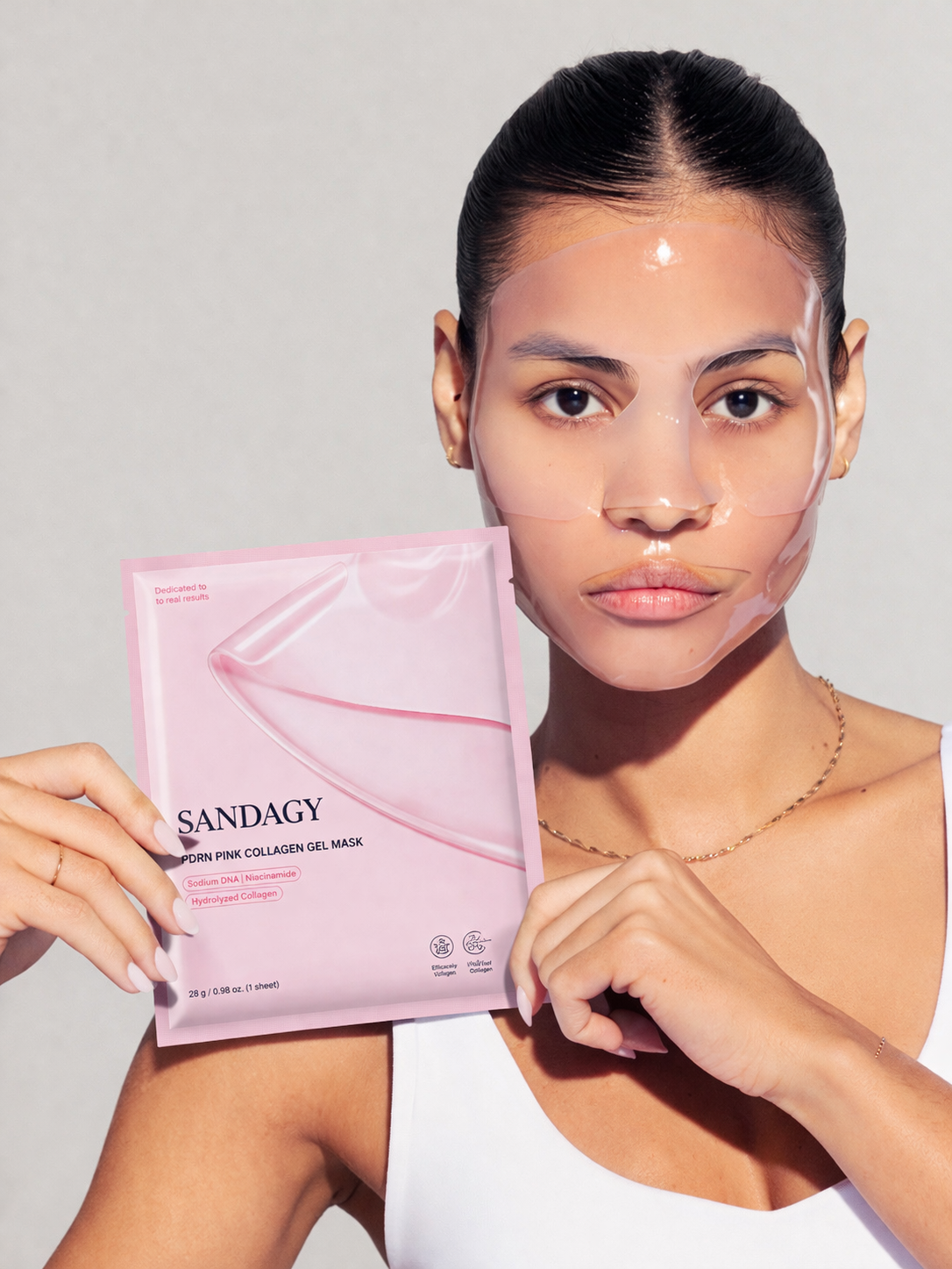 PDRN Pink Collagen  glow Mask - Skin Repair &amp; Glass Skin Effect
