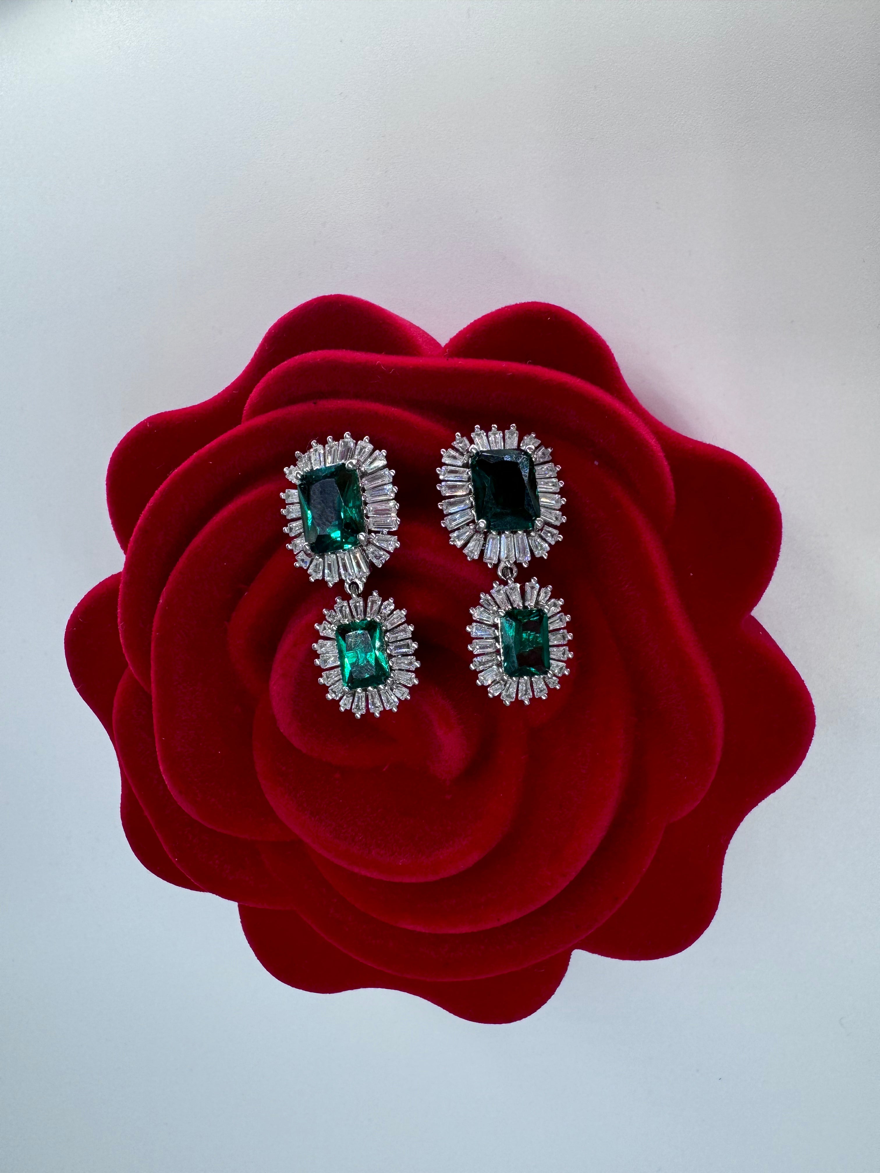 Emerald drop earrings