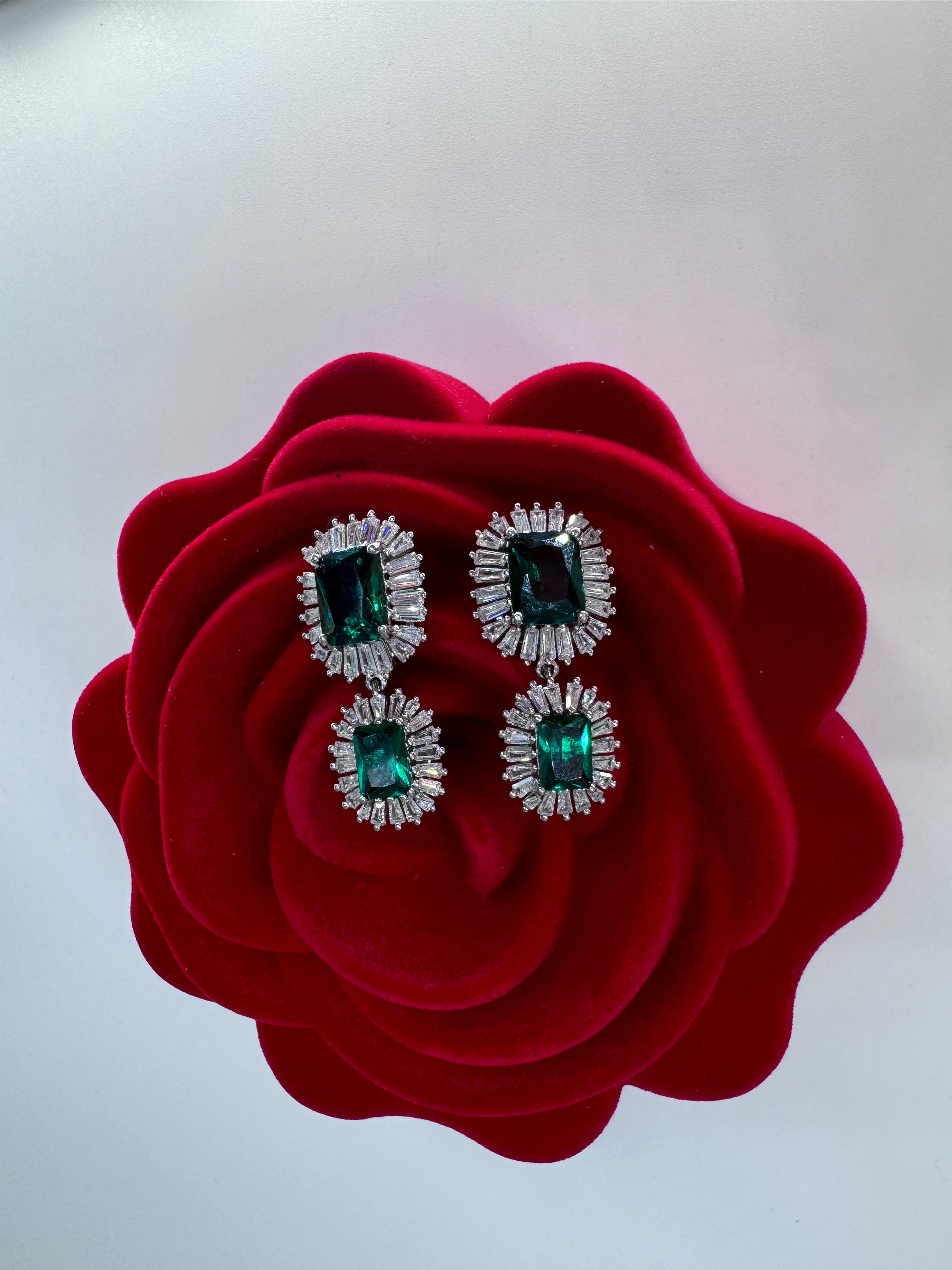 Emerald drop earrings