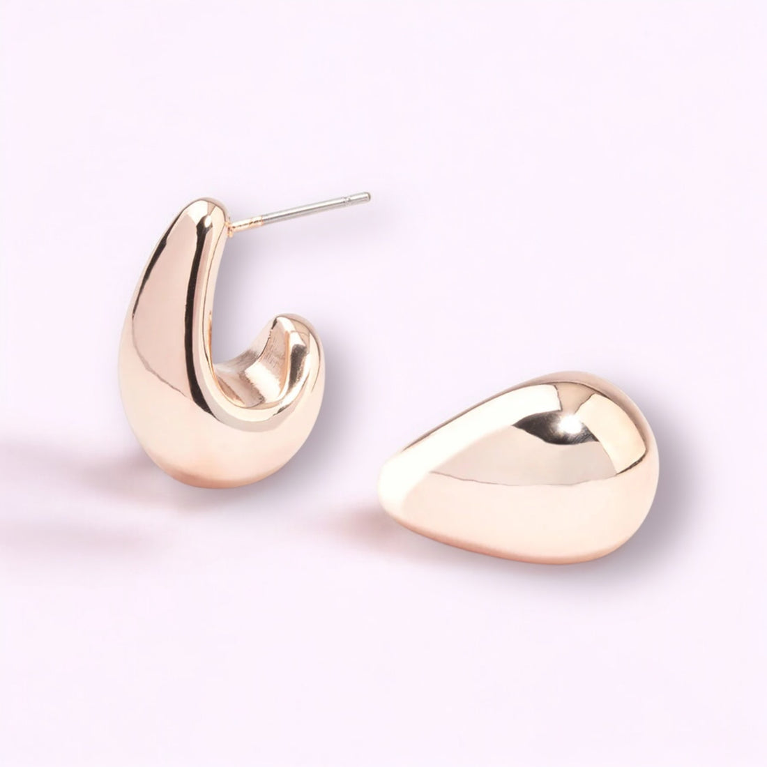 Rose Gold Teardrop chunky earrings