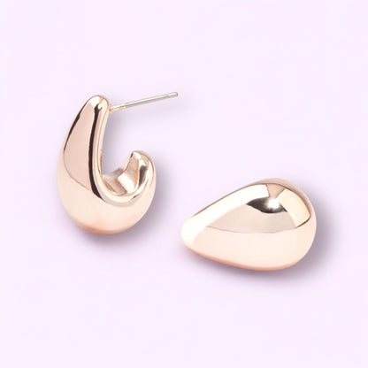 Rose Gold Teardrop chunky earrings