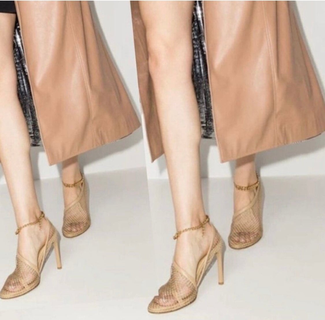 BOTTEGA VENETA - NUDE MESH HEELS